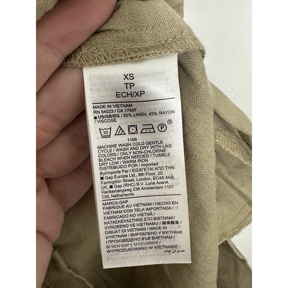 Gap Women’s Iconic Khaki Tan Linen Blend Utility Romper Sz XS NWT - Picture 4 of 5